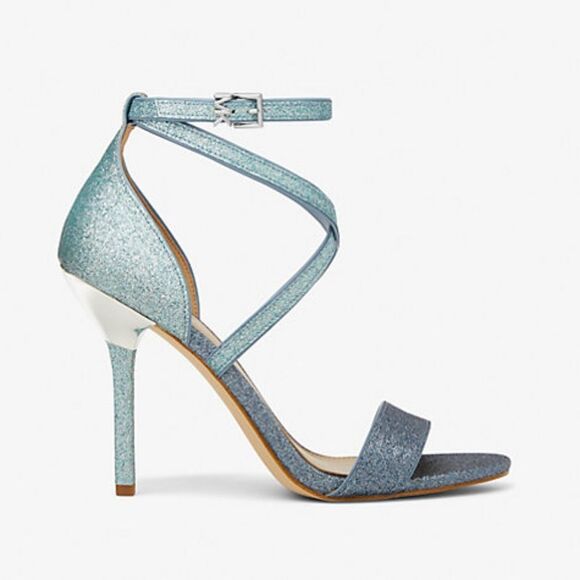 MICHAEL Michael Kors Blue Astrid Glitter Sandal 10 NIB - Picture 1 of 8